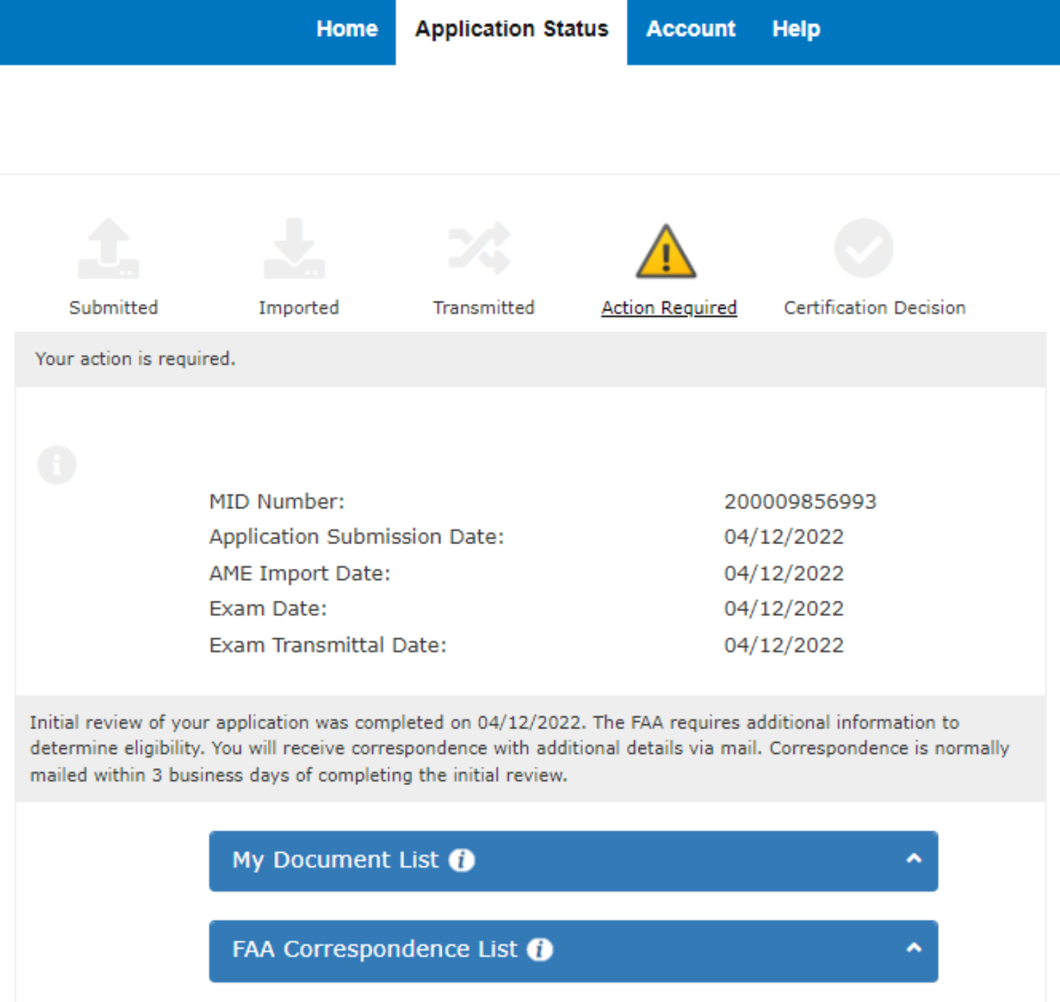 status: documentation required